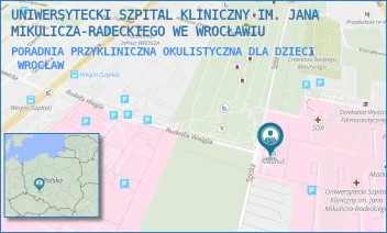 PORADNIA PRZYKLINICZNA OKULISTYCZNA DLA DZIECI - UNIWERSYTECKI SZPITAL KLINICZNY IM. JANA MIKULICZA-RADECKIEGO WE WROCŁAWIU - UL. BOROWSKA 213,  WROCŁAW
