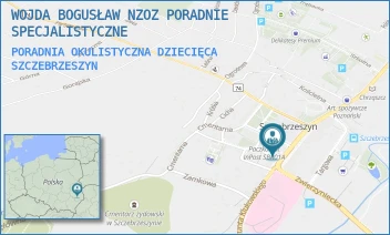 PORADNIA OKULISTYCZNA DZIECIĘCA - BOGUSŁAW WOJDA - NIEPUBLICZNY ZAKŁAD OPIEKI ZDROWOTNEJ PORADNIE SPECJALISTYCZNE - PLAC KOŚCIUSZKI 25, SZCZEBRZESZYN