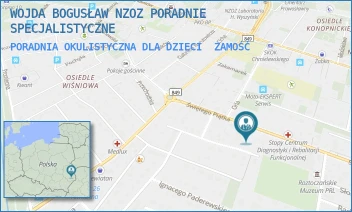PORADNIA OKULISTYCZNA DLA DZIECI - BOGUSŁAW WOJDA - NIEPUBLICZNY ZAKŁAD OPIEKI ZDROWOTNEJ PORADNIE SPECJALISTYCZNE - ŚW. PIĄTKA 28, ZAMOŚĆ
