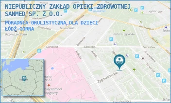 PORADNIA OKULISTYCZNA DLA DZIECI - NIEPUBLICZNY ZAKŁAD OPIEKI ZDROWOTNEJ SANMED SP. Z O.O. - UL. MYŚLIWSKA 9,  ŁÓDŹ-GÓRNA