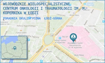 PORADNIA OKULISTYCZNA - WOJEWÓDZKIE WIELOSPECJALISTYCZNE CENTRUM ONKOLOGII I TRAUMATOLOGII IM. M. KOPERNIKA W ŁODZI - UL. PABIANICKA 62,  ŁÓDŹ-GÓRNA