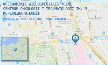 PORADNIA OKULISTYCZNA - WOJEWÓDZKIE WIELOSPECJALISTYCZNE CENTRUM ONKOLOGII I TRAUMATOLOGII IM. M. KOPERNIKA W ŁODZI - AL. MARSZ. JÓZEFA PIŁSUDSKIEGO 71,  ŁÓDŹ-WIDZEW