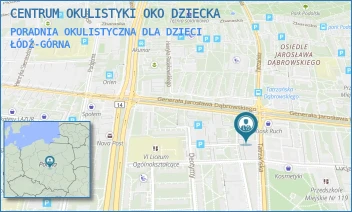PORADNIA OKULISTYCZNA DLA DZIECI - CENTRUM OKULISTYKI OKO DZIECKA - UL. TATRZAŃSKA 109,  ŁÓDŹ-GÓRNA