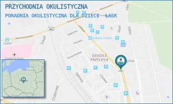 PORADNIA OKULISTYCZNA DLA DZIECI - PRZYCHODNIA OKULISTYCZNA - UL. LESZCZYNOWA 2,  ŁASK