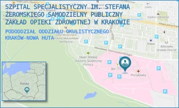 PODODDZIAŁ ODDZIAŁU OKULISTYCZNEGO - SZPITAL SPECJALISTYCZNY IM. STEFANA ŻEROMSKIEGO SAMODZIELNY PUBLICZNY ZAKŁAD OPIEKI ZDROWOTNEJ W KRAKOWIE - UL. OS. NA SKARPIE 66,  KRAKÓW-NOWA HUTA