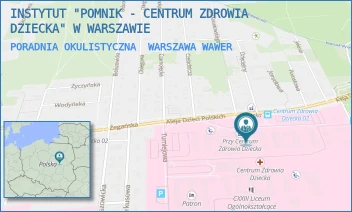 PORADNIA OKULISTYCZNA - INSTYTUT "POMNIK - CENTRUM ZDROWIA DZIECKA" - ALEJA DZIECI POLSKICH 20,  WARSZAWA WAWER