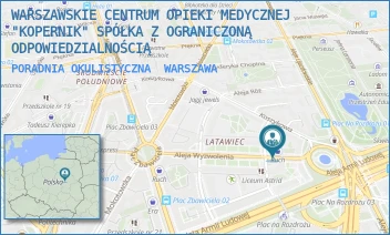 PORADNIA OKULISTYCZNA - WARSZAWSKIE CENTRUM OPIEKI MEDYCZNEJ "KOPERNIK" SPÓŁKA Z OGRANICZONĄ ODPOWIEDZIALNOŚCIĄ - AL. WYZWOLENIA 6,  WARSZAWA