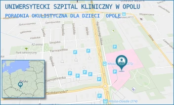 PORADNIA OKULISTYCZNA DLA DZIECI - UNIWERSYTECKI SZPITAL KLINICZNY W OPOLU - UL. ALEJA WINCENTEGO WITOSA 26,  OPOLE