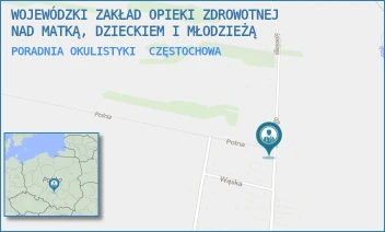PORADNIA OKULISTYKI - WOJEWÓDZKI ZAKŁAD OPIEKI ZDROWOTNEJ NAD MATKĄ, DZIECKIEM I MŁODZIEŻĄ - UL. SOBIESKIEGO 7A,  CZĘSTOCHOWA
