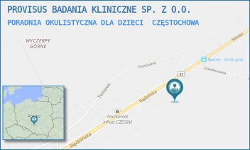 PORADNIA OKULISTYCZNA DLA DZIECI - PROVISUS BADANIA KLINICZNE SP. Z O.O. - UL. RĘDZIŃSKA 112,  CZĘSTOCHOWA