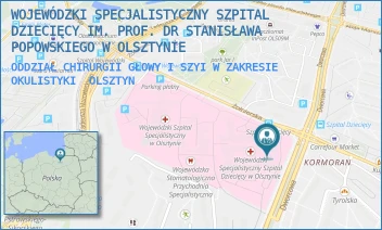 ODDZIAŁ CHIRURGII GŁOWY I SZYI W ZAKRESIE OKULISTYKI - WOJEWÓDZKI SPECJALISTYCZNY SZPITAL DZIECIĘCY IM. PROF. DR STANISŁAWA POPOWSKIEGO W OLSZTYNIE - ŻOŁNIERSKA 18A,  OLSZTYN